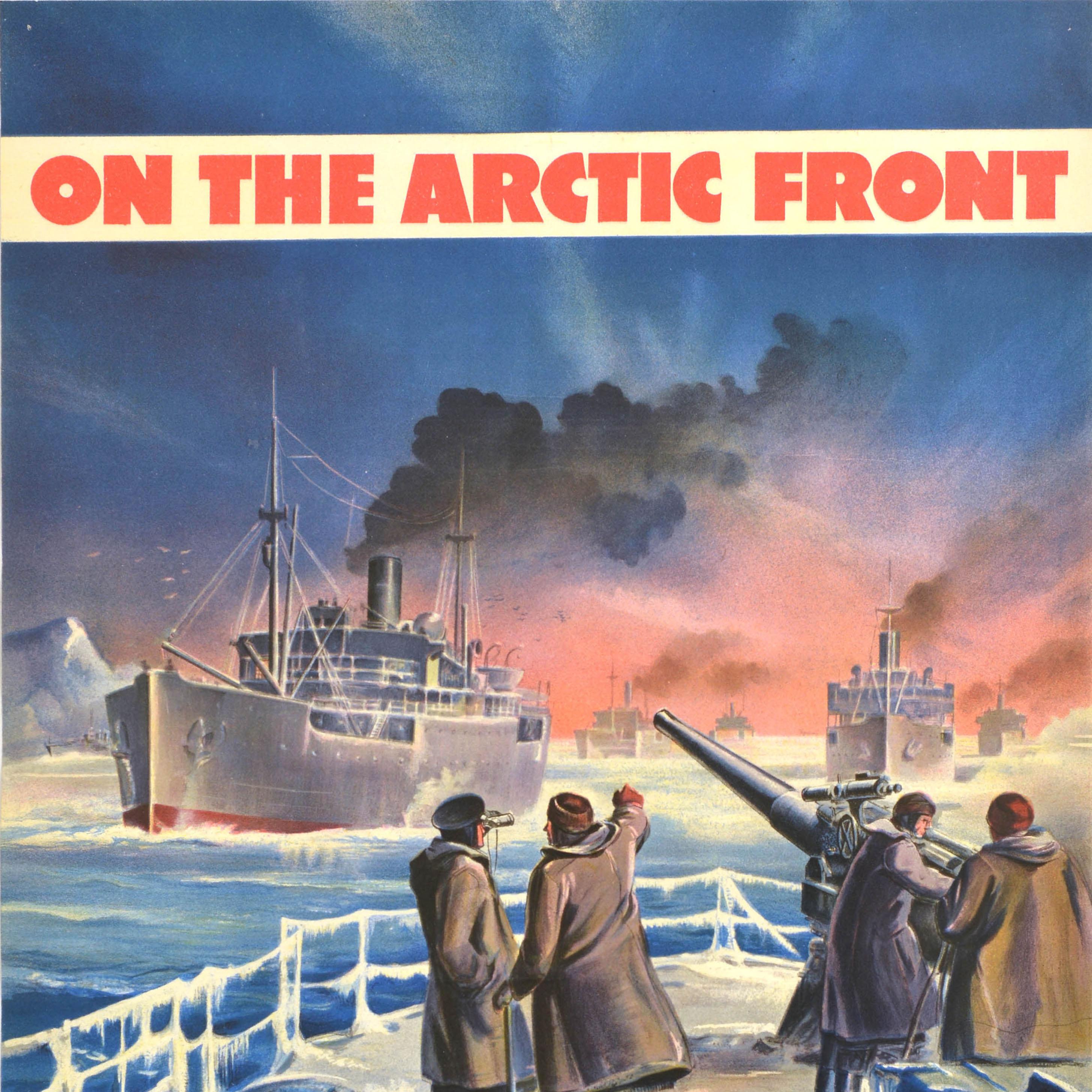 Britannico Poster originale d'epoca per la raccolta di fondi sul fronte artico della seconda guerra mondiale della Marina Mercantile in vendita
