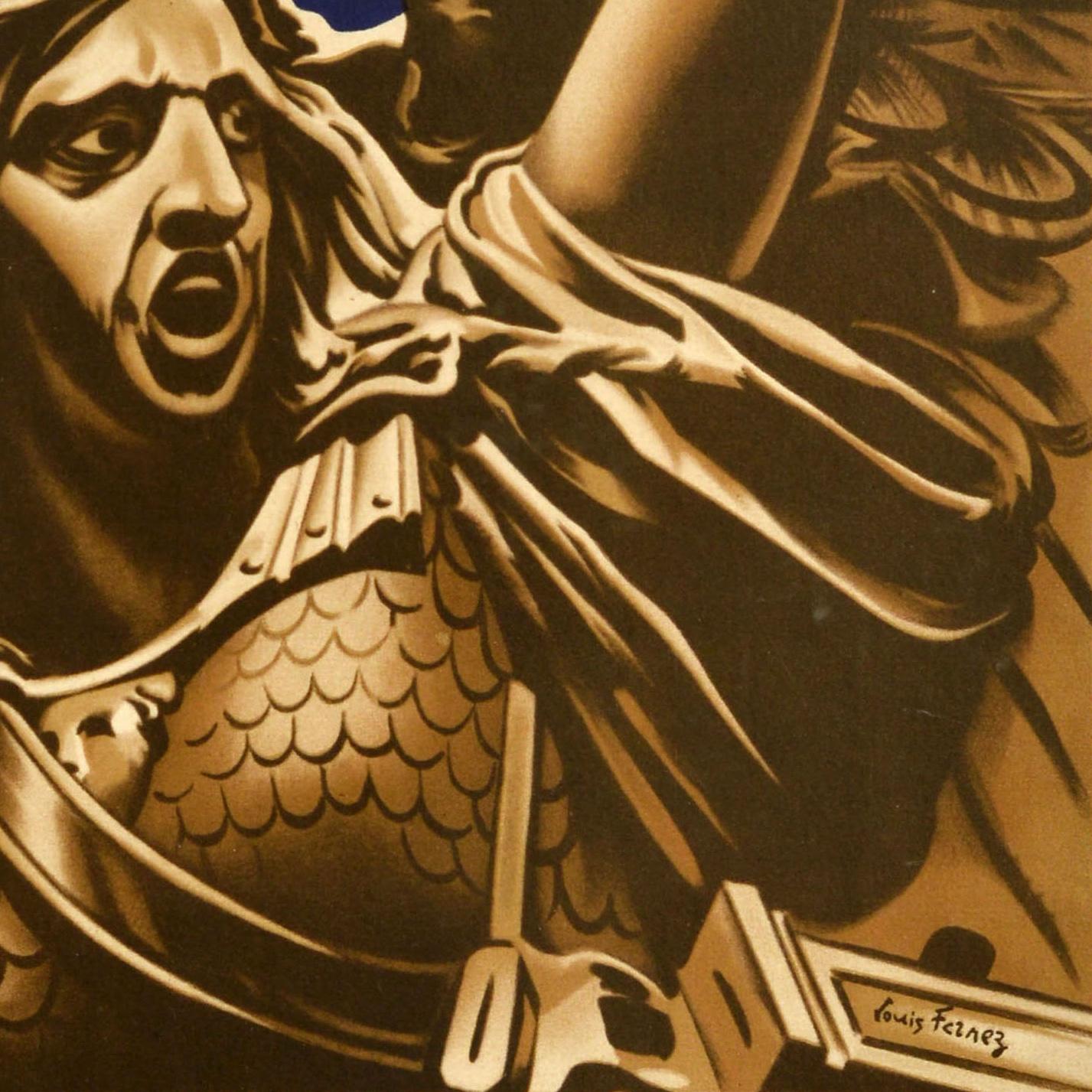 Metà XX secolo Poster di guerra originale d'epoca Soccorso americano per il Fondo nazionale di guerra per la Francia della seconda guerra mondiale in vendita