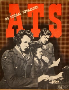 Original Vintage War Poster ATS Signal Operators WWII British Army Womens Branch