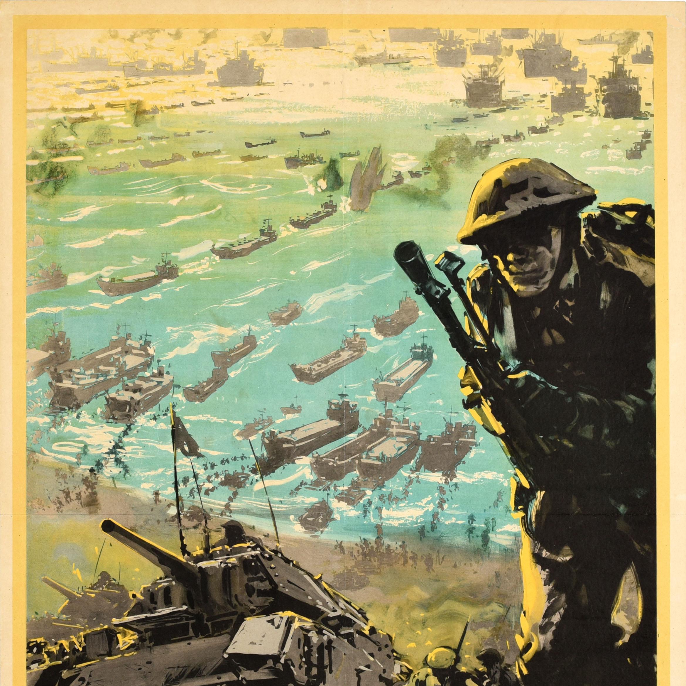 Britannico Poster di guerra originale d'epoca L'attacco inizia in fabbrica WWII Royal Navy britannica in vendita
