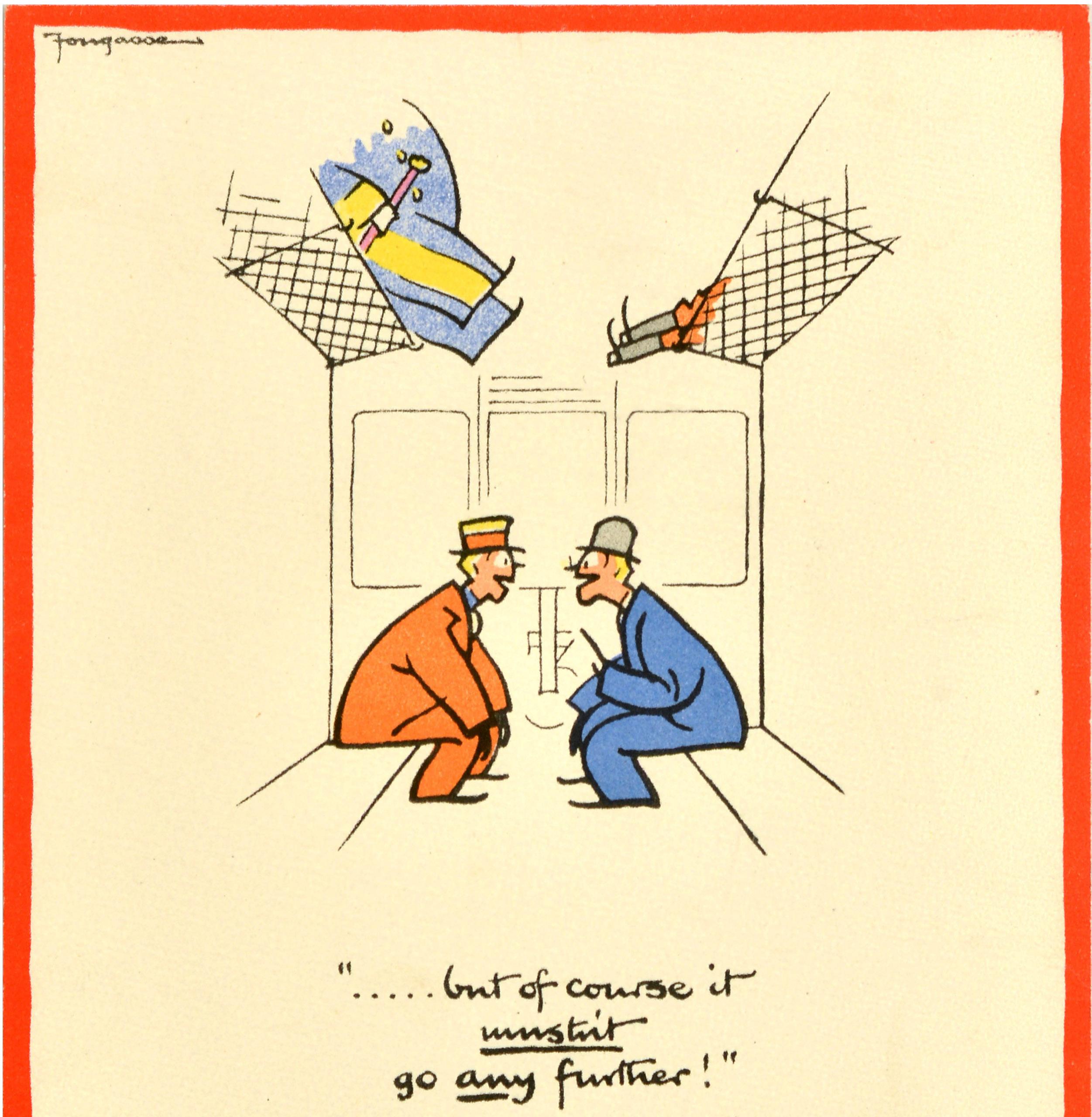 Britannico Poster di guerra originale d'epoca I discorsi incauti costano vite umane Treno Fougasse WWII in vendita