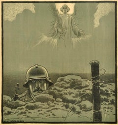 Original Vintage War Poster Subscribe 6th War Bond WWI Vienna Commercial Bank