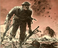 Original Vintage War Poster What It Takes To Win WWII Colonel Merritt Dieppe