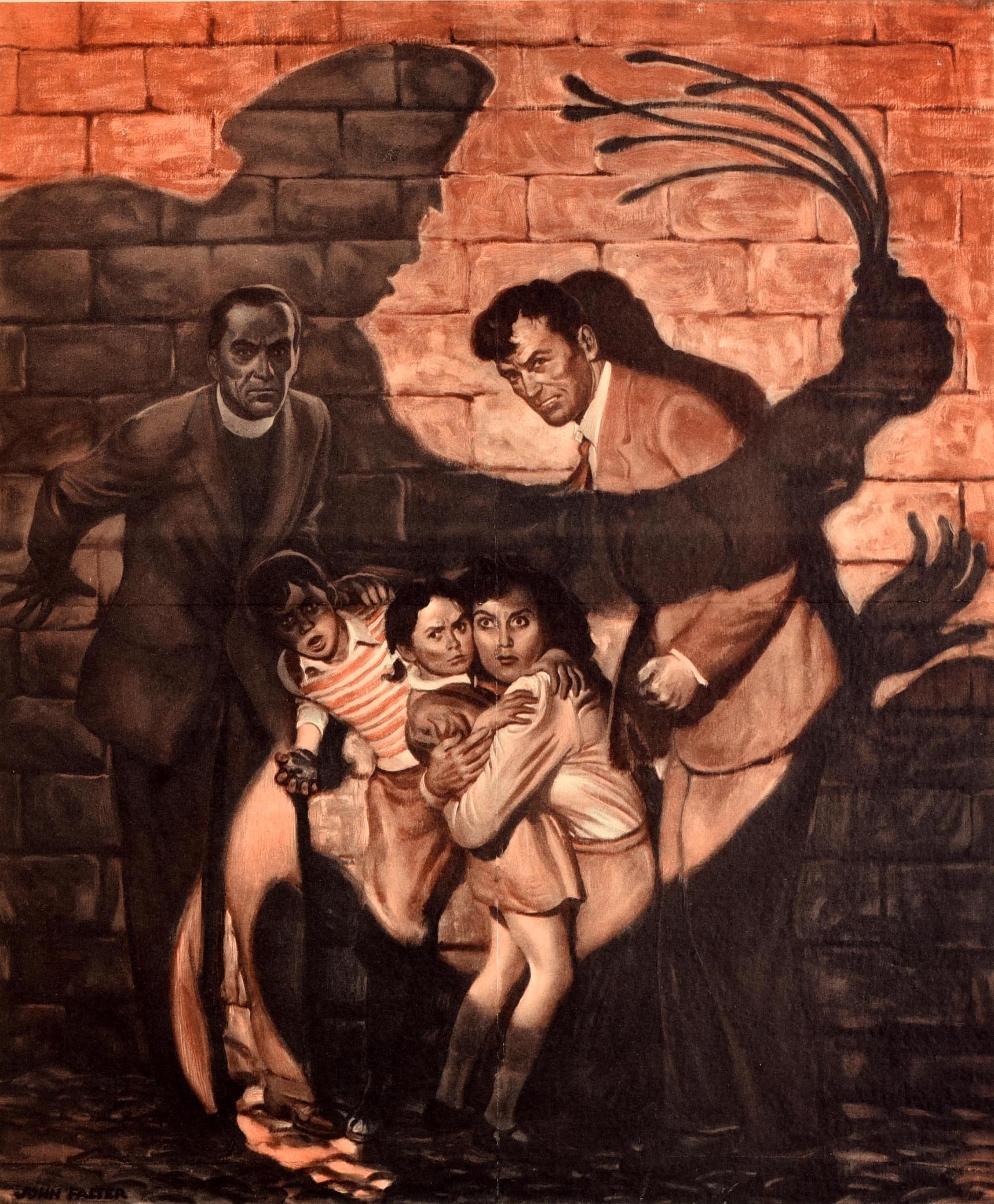 Poster di propaganda originale della Seconda Guerra Mondiale - Questo mondo non può esistere metà schiavo e metà libero Combatti per la libertà! - con un'immagine dinamica dell'artista americano John Falter (1910-1982) che mostra una famiglia con