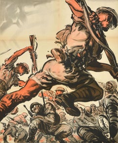 Original Vintage War Propaganda Poster Smash Japanese Aggression WWII Glosters