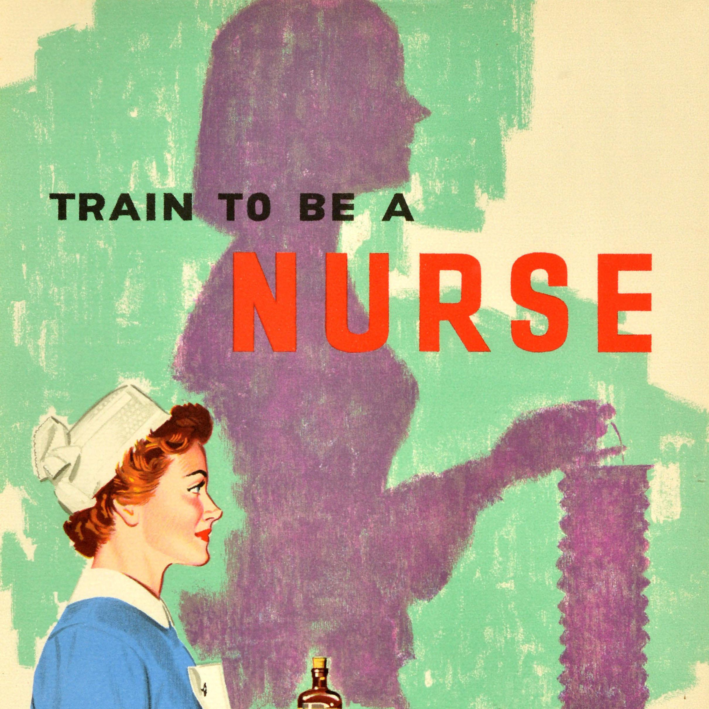 Britannique Affiche de propagande de guerre originale Train To Be A Nurse de la Seconde Guerre mondiale, Clixby Watson en vente