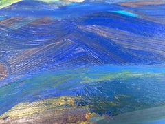 Peinture abstraite sur toile vintage originale de Warren Fischer,  1992