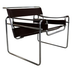 Original Vintage Wassily Chrome 
Leather Armchair, Italy