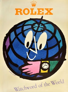 Original Vintage Watch Advertising Poster Rolex Watch Herbert Herbert Leupin