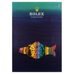 Affiche vintage d'origine Rolex Submariner Suisse