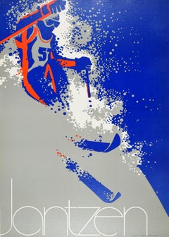 Original Vintage Winter Fashion Sportswear Advertising Poster Jantzen Skiing