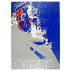 Original Vintage Winter Fashion Sportswear Advertising Poster Jantzen Skiing