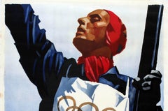 Original Vintage Winter Olympic Games Sport Skiing Poster Tyskland 1936 Germany