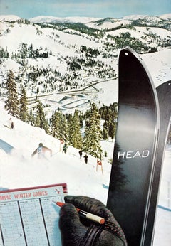 Original Vintage Winter Sport Advertising Poster Head Ski Squaw Valley Olympics