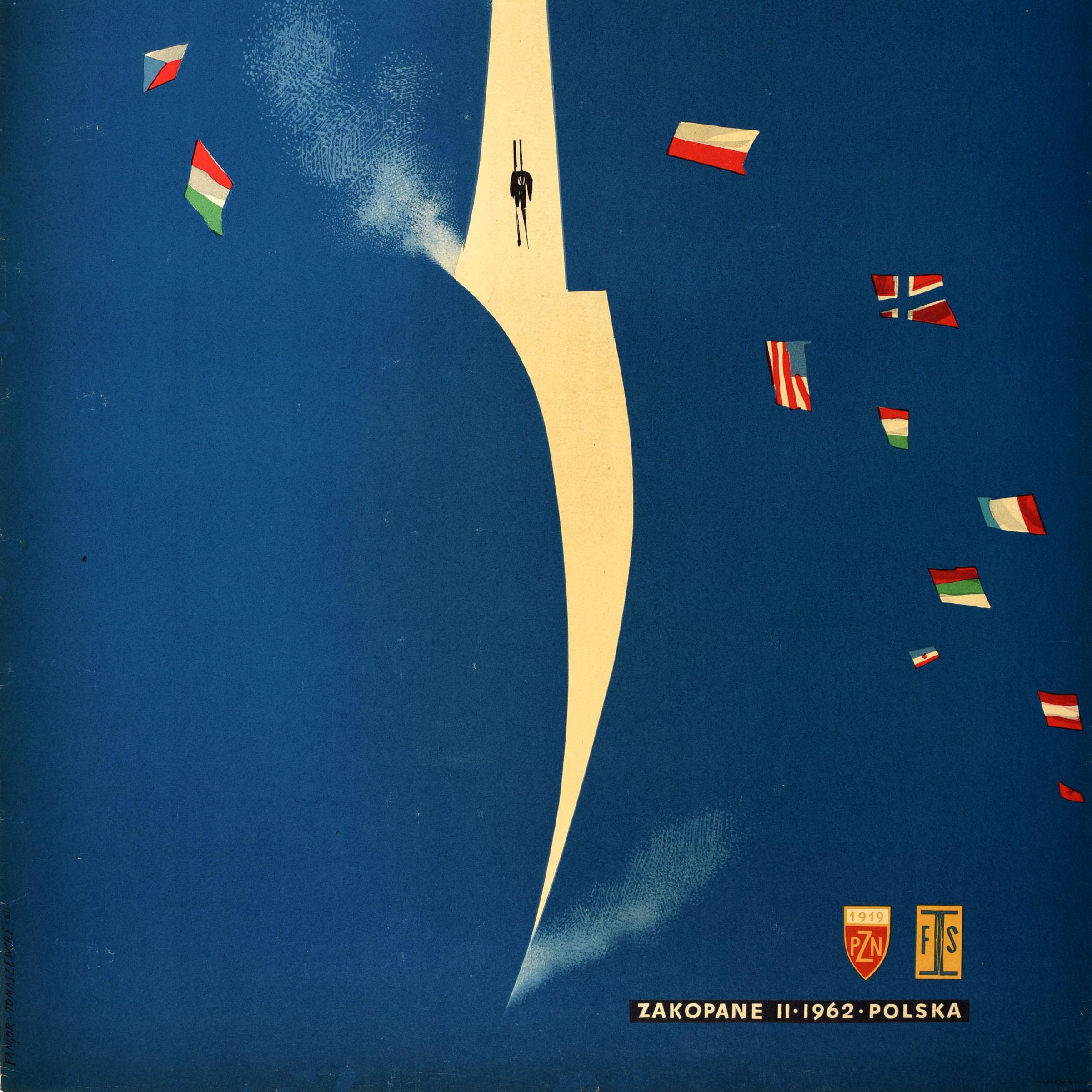 Original-Vintage-Wintersport-Poster Nordic World Ski Championships, Polen, Kunst im Zustand „Gut“ im Angebot in London, GB
