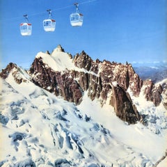 Original Vintage Winter Sport Ski Travel Poster France Chamonix Mont Blanc