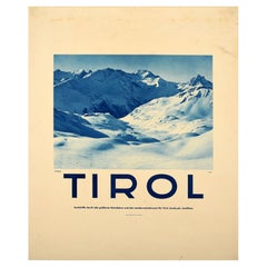Original Vintage Winter Sport Ski Travel Poster Tyrol Tirol Arlberg Austria
