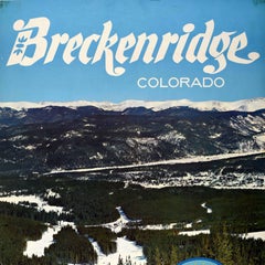 Original Vintage Winter Sport Skiing Poster Breckenridge Colorado Ski USA