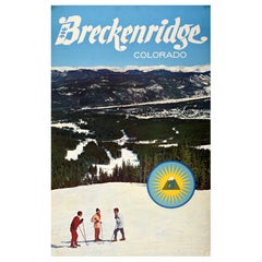 Original Vintage Winter Sport Skiing Poster Breckenridge Colorado Ski USA
