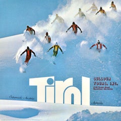 Original Vintage Winter Sport Skiing Travel Poster Tirol Austria Osterreich