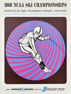 Original Vintage Winter Sports Poster 1968 NCAA Ski Championships Colorado