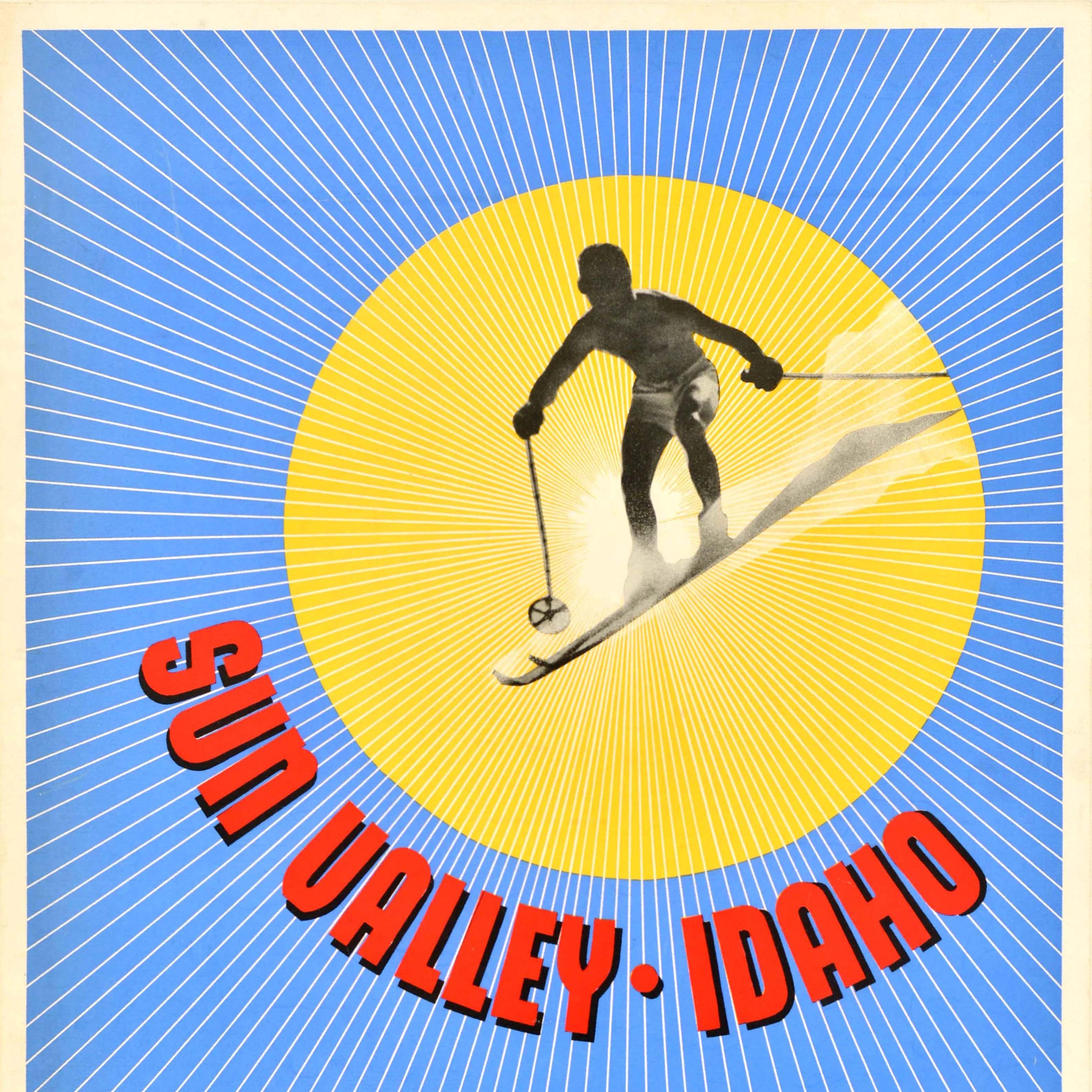 Original Vintage Winter Reise und Ski Poster Sun Valley Idaho USA Skifahren (amerikanisch) im Angebot