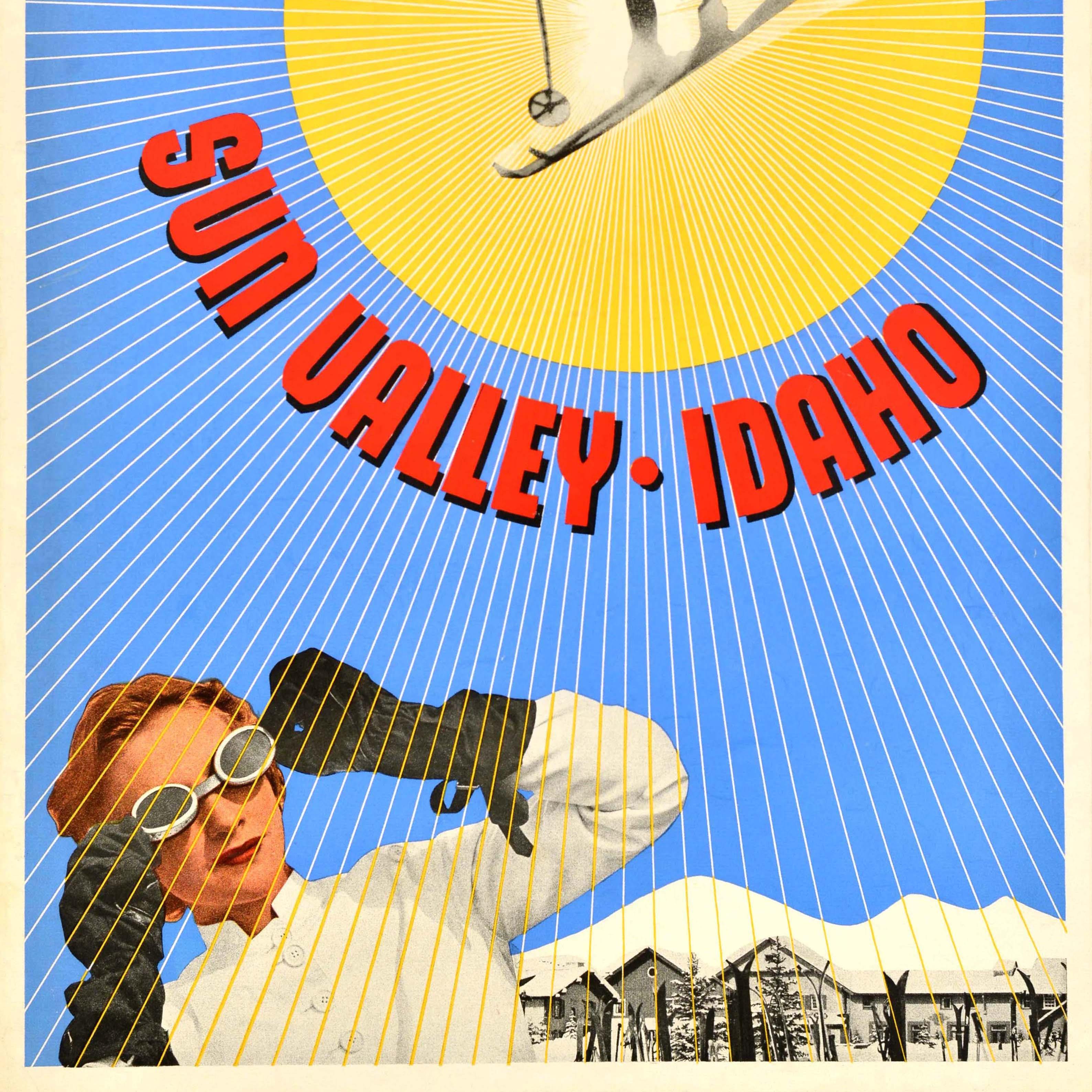 Original Vintage Winter Reise und Ski Poster Sun Valley Idaho USA Skifahren im Zustand „Gut“ im Angebot in London, GB