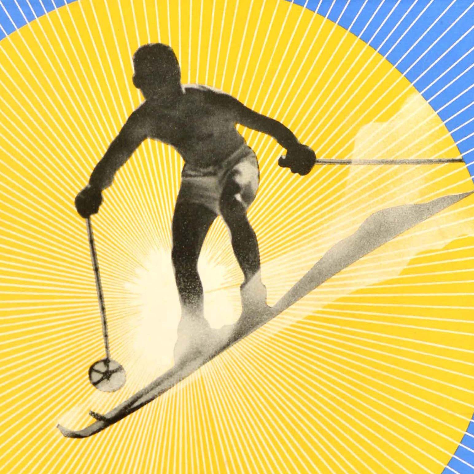 Original Vintage Winter Reise und Ski Poster Sun Valley Idaho USA Skifahren (Mitte des 20. Jahrhunderts) im Angebot