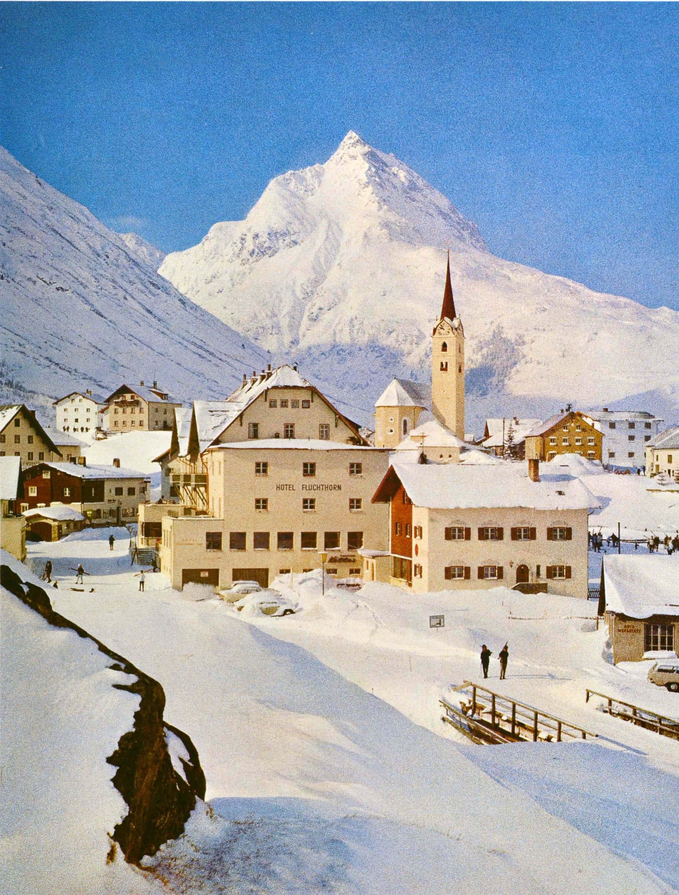 Original Vintage-Winter-Reiseplakat, Österreich, Autriche, Osterreich, Galtur Tirol, Galtur (Mitte des 20. Jahrhunderts) im Angebot