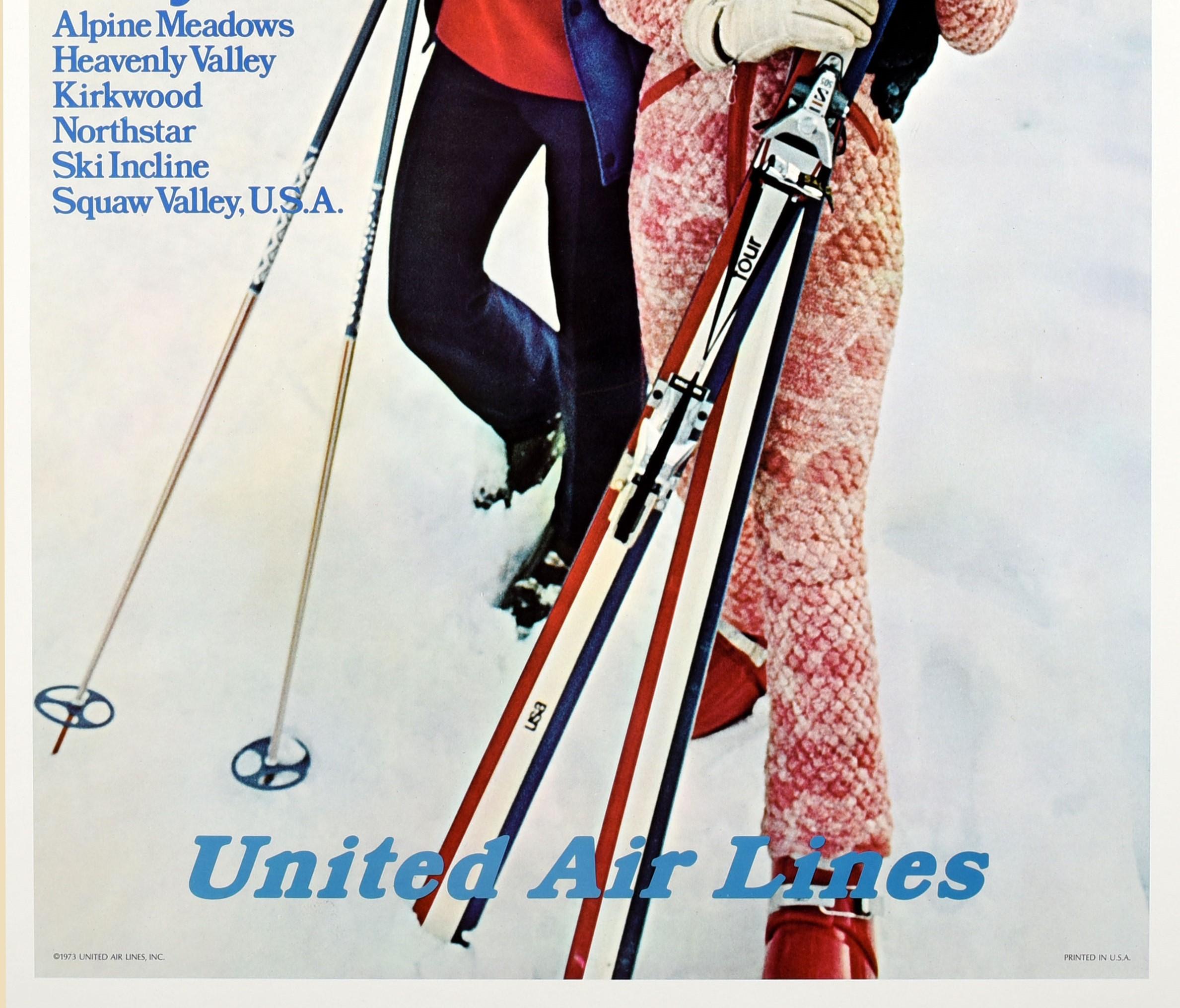 American Original Vintage Winter Travel Poster Ski The West United Rockies High Sierra US