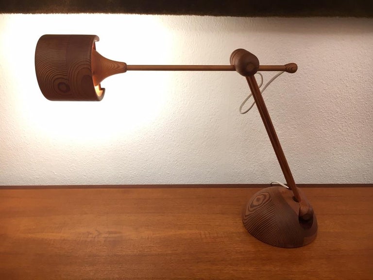 Original Vintage Wood Articulated Table Lamp at 1stDibs