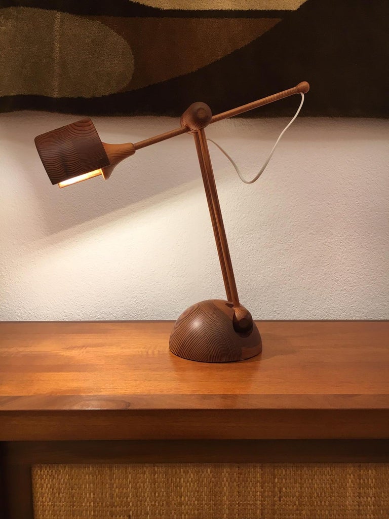 Original Vintage Wood Articulated Table Lamp at 1stDibs