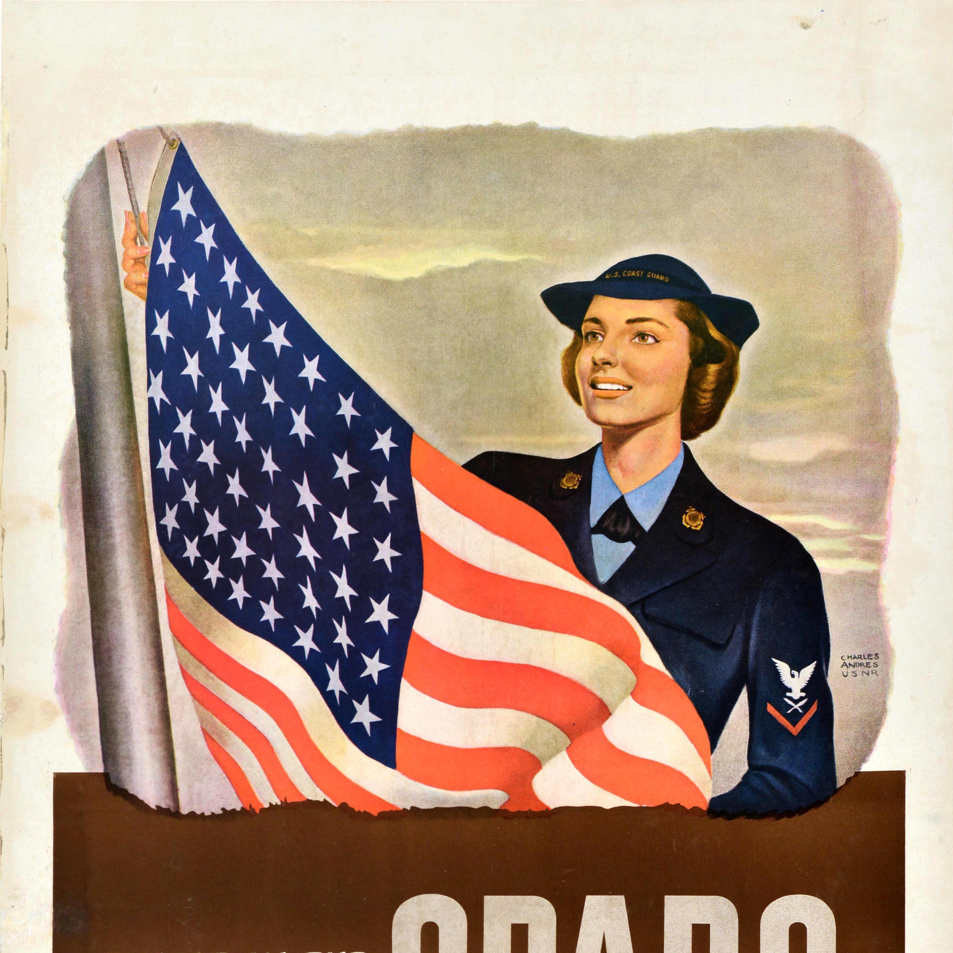 Americano Poster di reclutamento originale della guerra mondiale Spars Guardia costiera USA Marina WWII in vendita