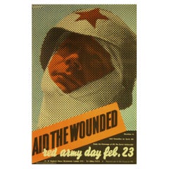 Poster originale della seconda guerra mondiale Aid the Wounded Red Army Day WWII (Aiuto ai feriti) Poster originale della seconda guerra mondiale Aid the Wounded Red Army Day WWII (Aiuto ai feriti)