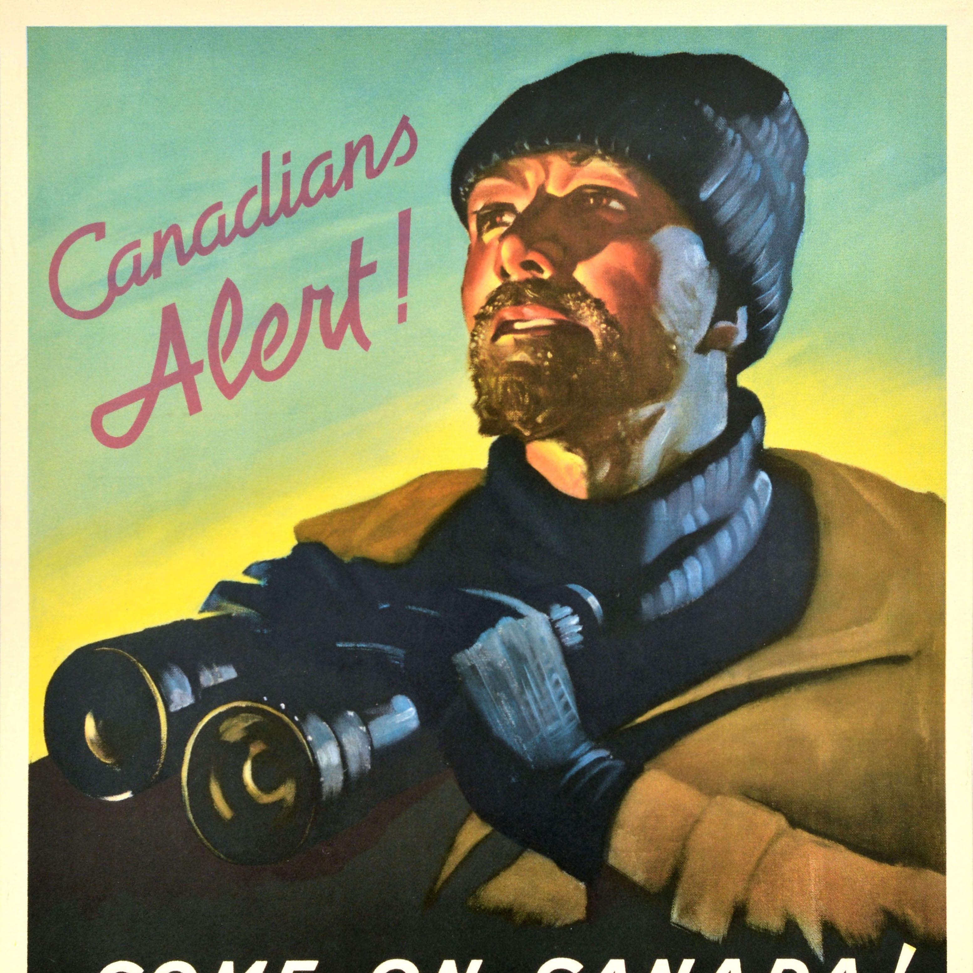 Original Vintage-Poster aus dem Zweiten Weltkrieg, Canadians Alert Buy Victory Bonds, WWII (Kanadisch) im Angebot