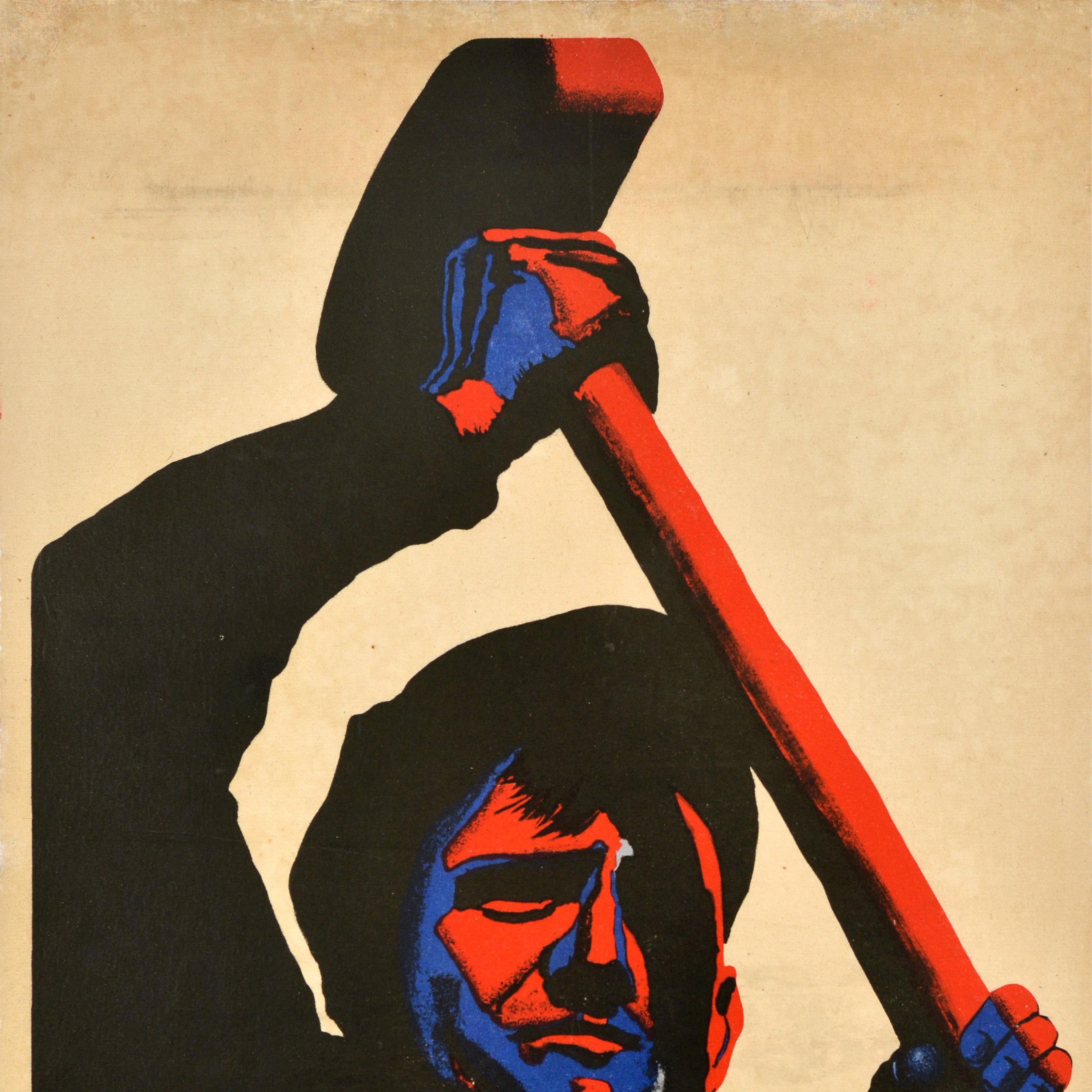 Original Vintage-Poster aus dem Zweiten Weltkrieg, „ Hit Back With Your War Savings“, WWII (Britisch) im Angebot