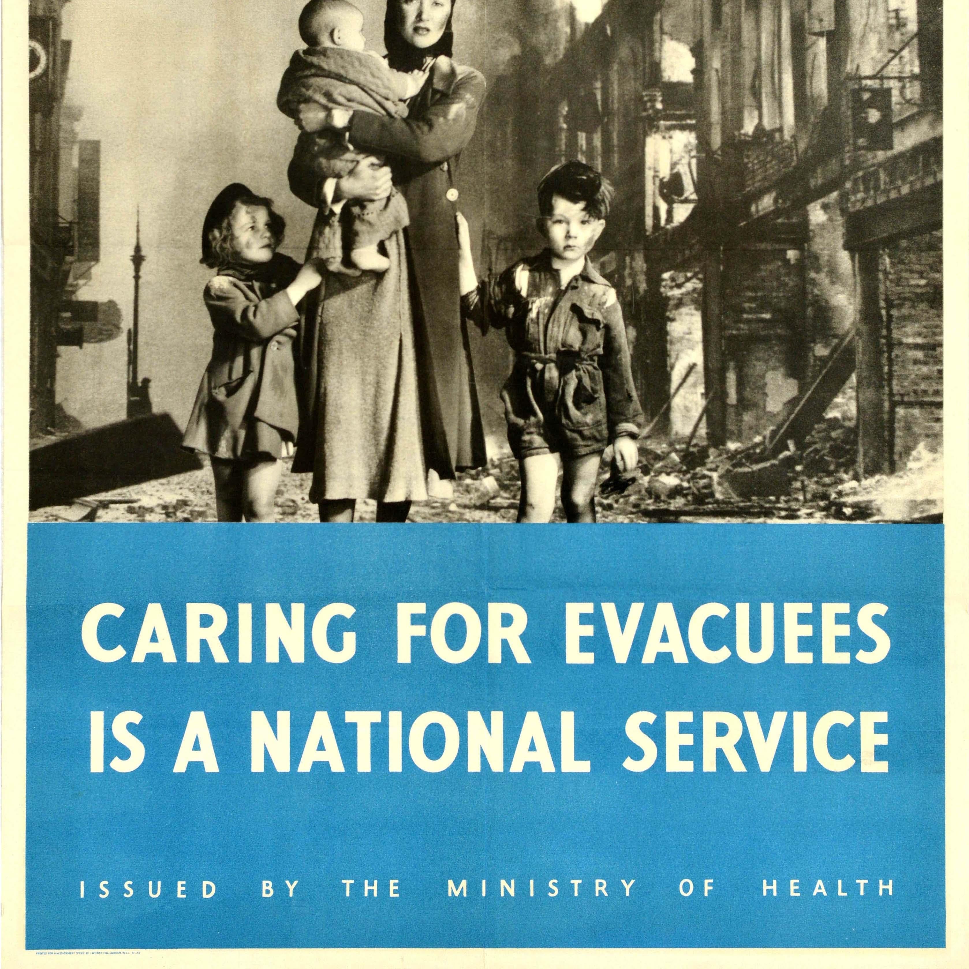 Poster originale d'epoca della Seconda Guerra Mondiale It Might Be You WWII Evacuation Services In condizioni buone in vendita a London, GB