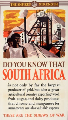 Poster originale della seconda guerra mondiale Sudafrica forza degli imperi WWII