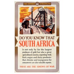 Poster originale della seconda guerra mondiale Sudafrica forza degli imperi WWII