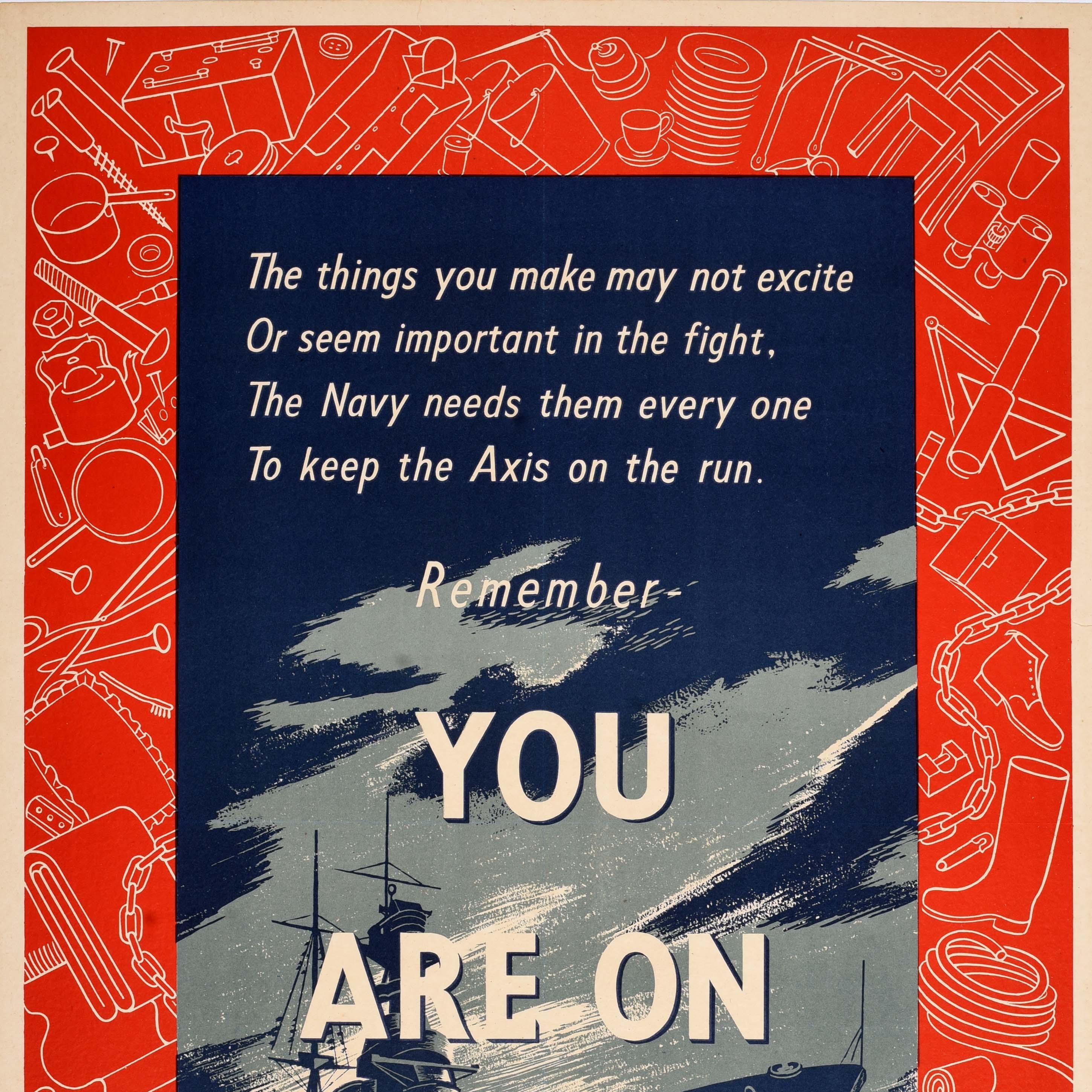Britannico Poster originale della seconda guerra mondiale You Are On War Work WWII Home Front UK in vendita