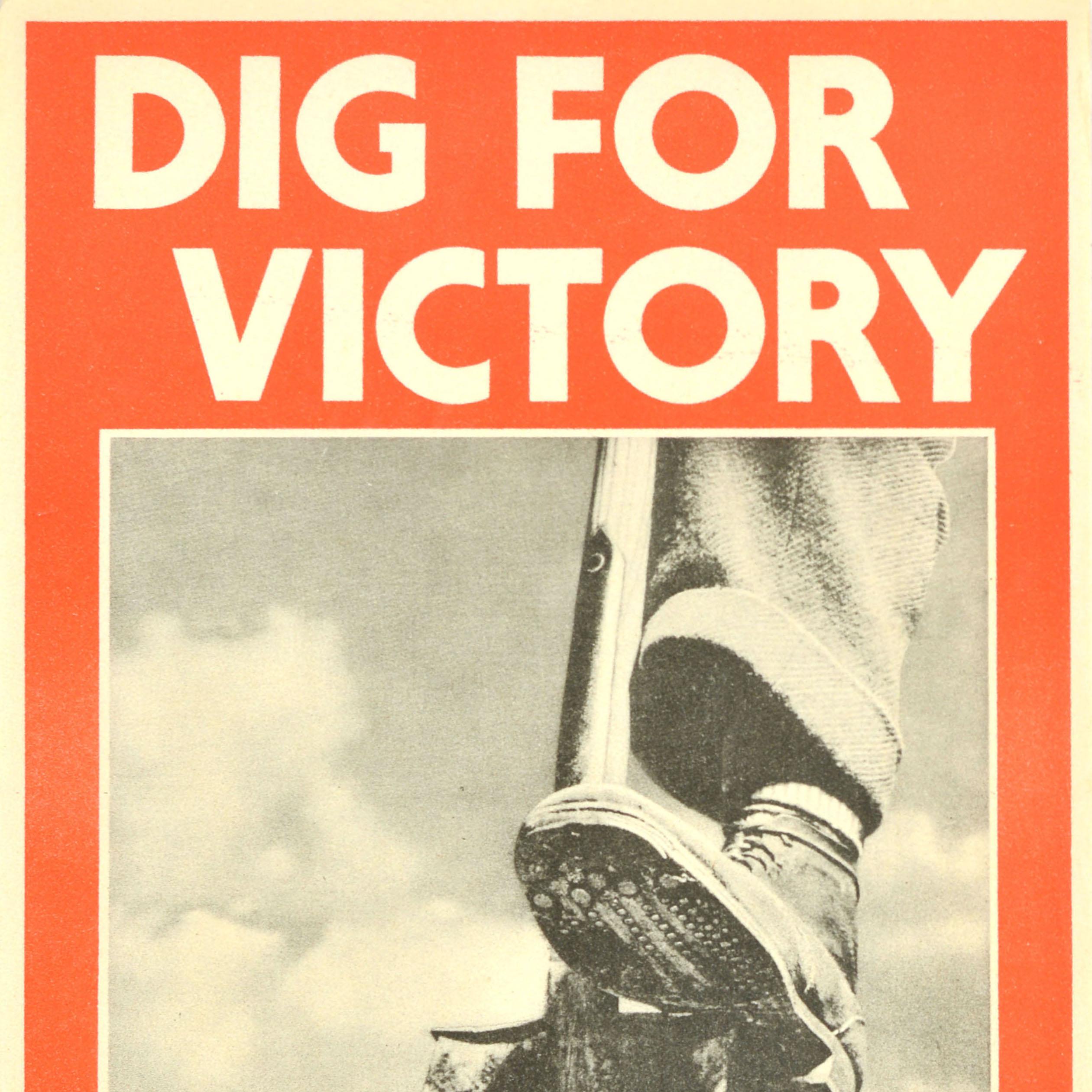 Britannique Original Vintage World War Two Propaganda Poster Dig For Victory WWII Home Front en vente