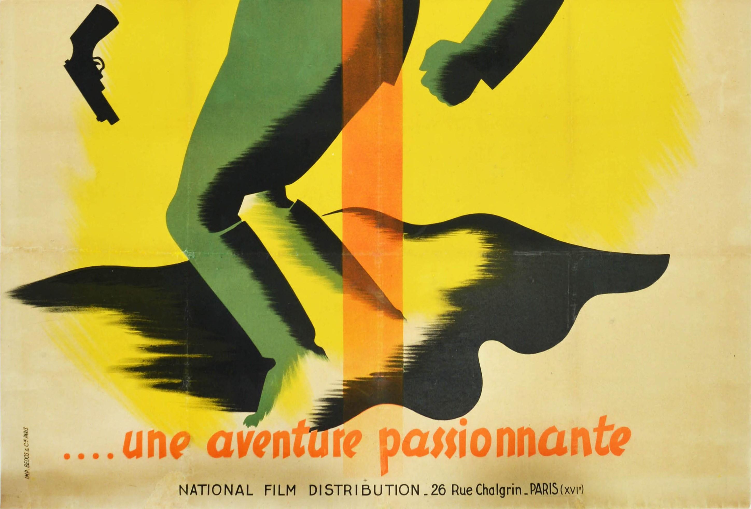 Français Original Vintage WWII Film Poster Service Secret Mission Spy War Drama Movie Art en vente