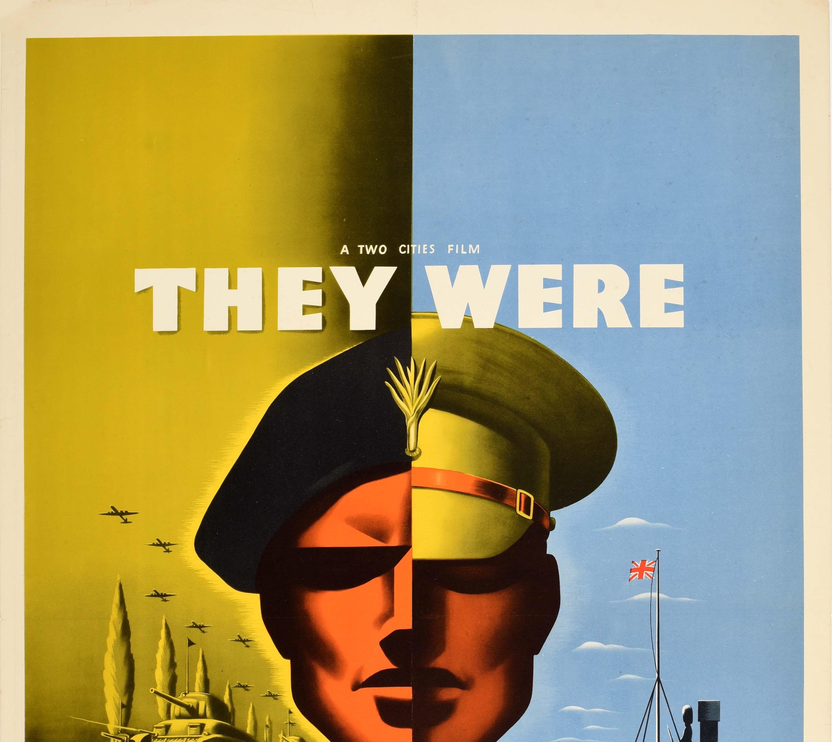 Original vintage World War Two movie poster - A Two Cities Film They Were Not Divided The British film of every man who served - about the real life experiences of the Welsh Guards tank division of director Terence Young from their training to the