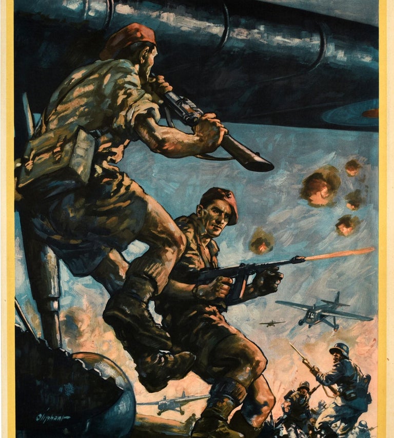 Original Vintage WWII Poster Back Them Up Britain's New Airborne Army