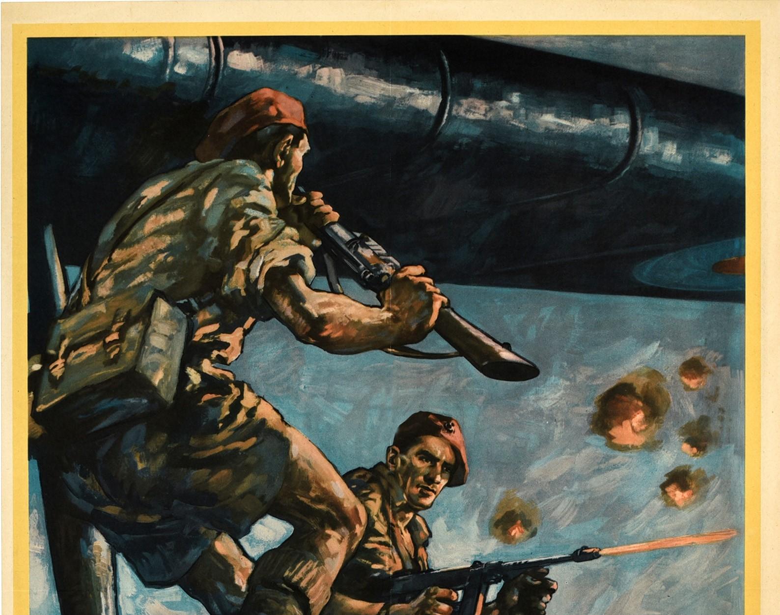 Original Vintage-Vintage-WWII-Poster „Back Them Up Britain's New Airborne Army In Europe“ (Europäisch) im Angebot