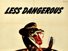 Original Vintage WWII Poster Less Dangerous Than Careless Talk War Snake Design