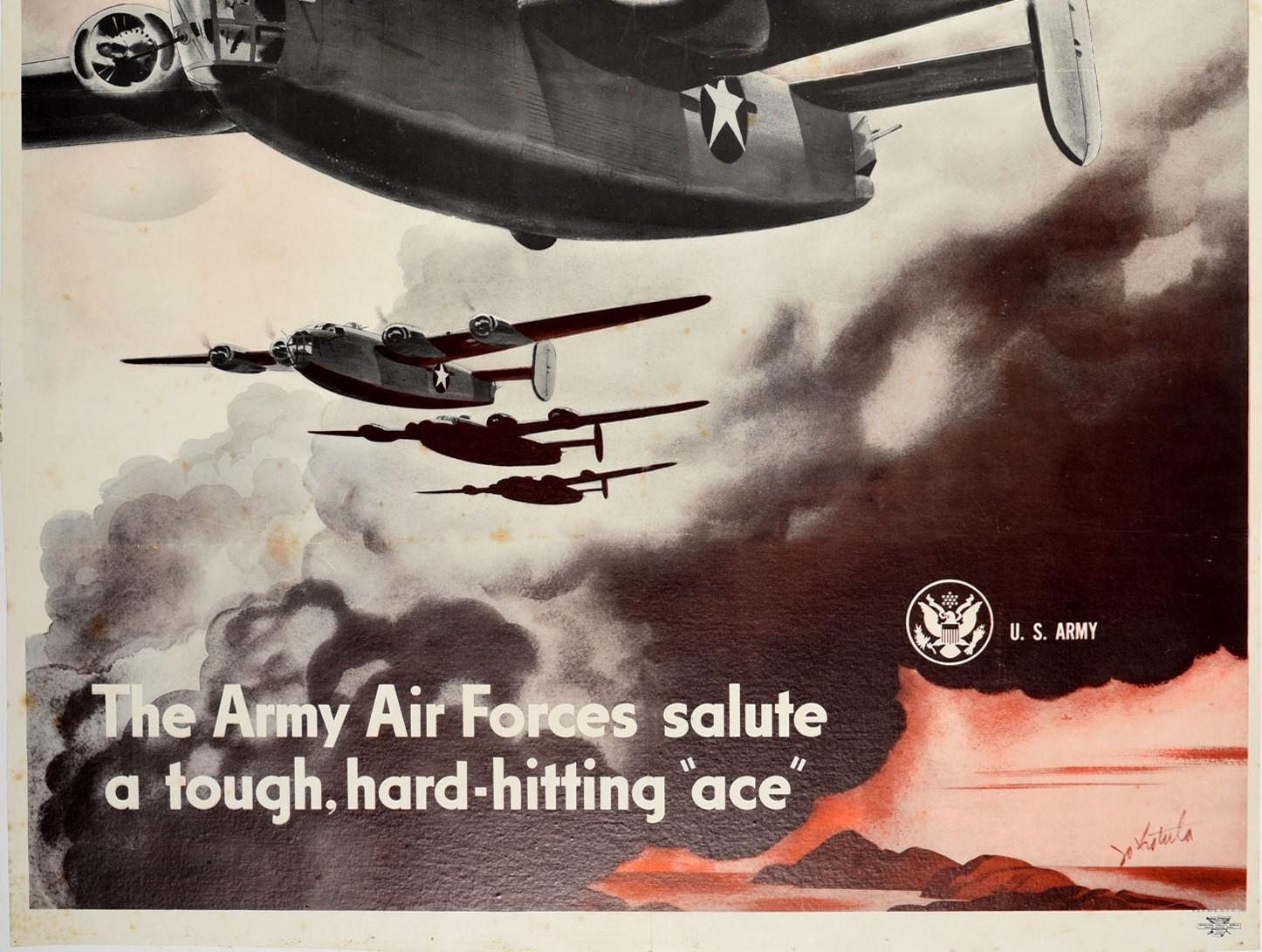 American Original Vintage WWII Poster Liberator Bomber Plane US Air Force Army Military