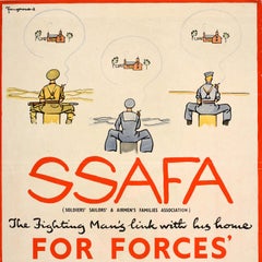 Original Vintage WWII Poster SSAFA Soldiers Sailors Airmen Families Association