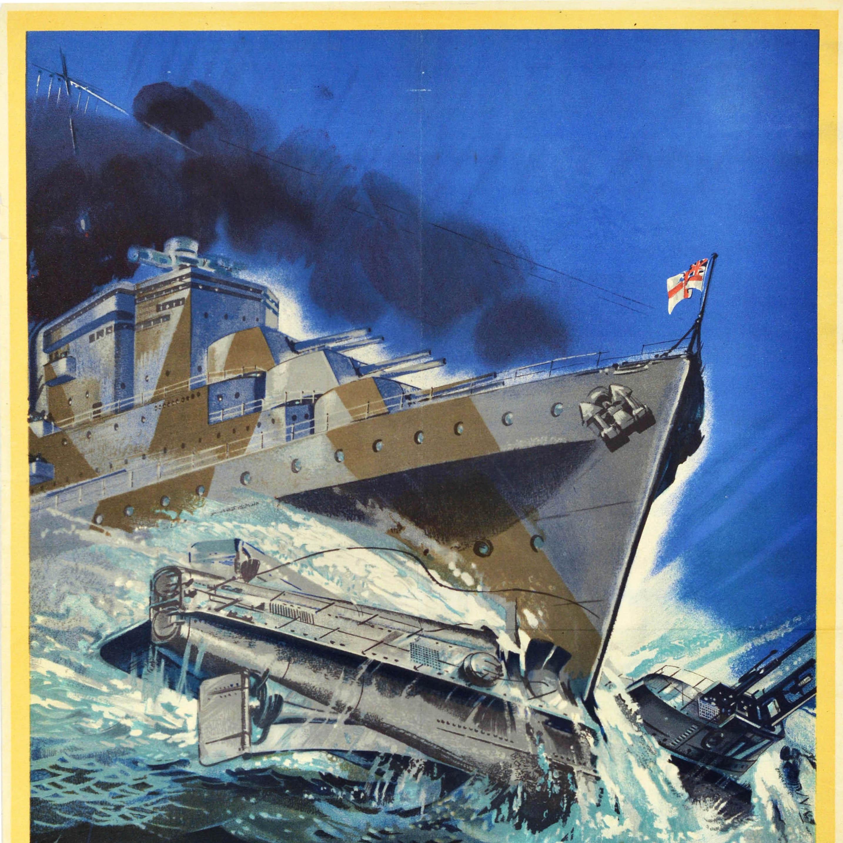Poster originale della seconda guerra mondiale La caduta dei dittatori è assicurata Sottomarino In condizioni buone in vendita a London, GB