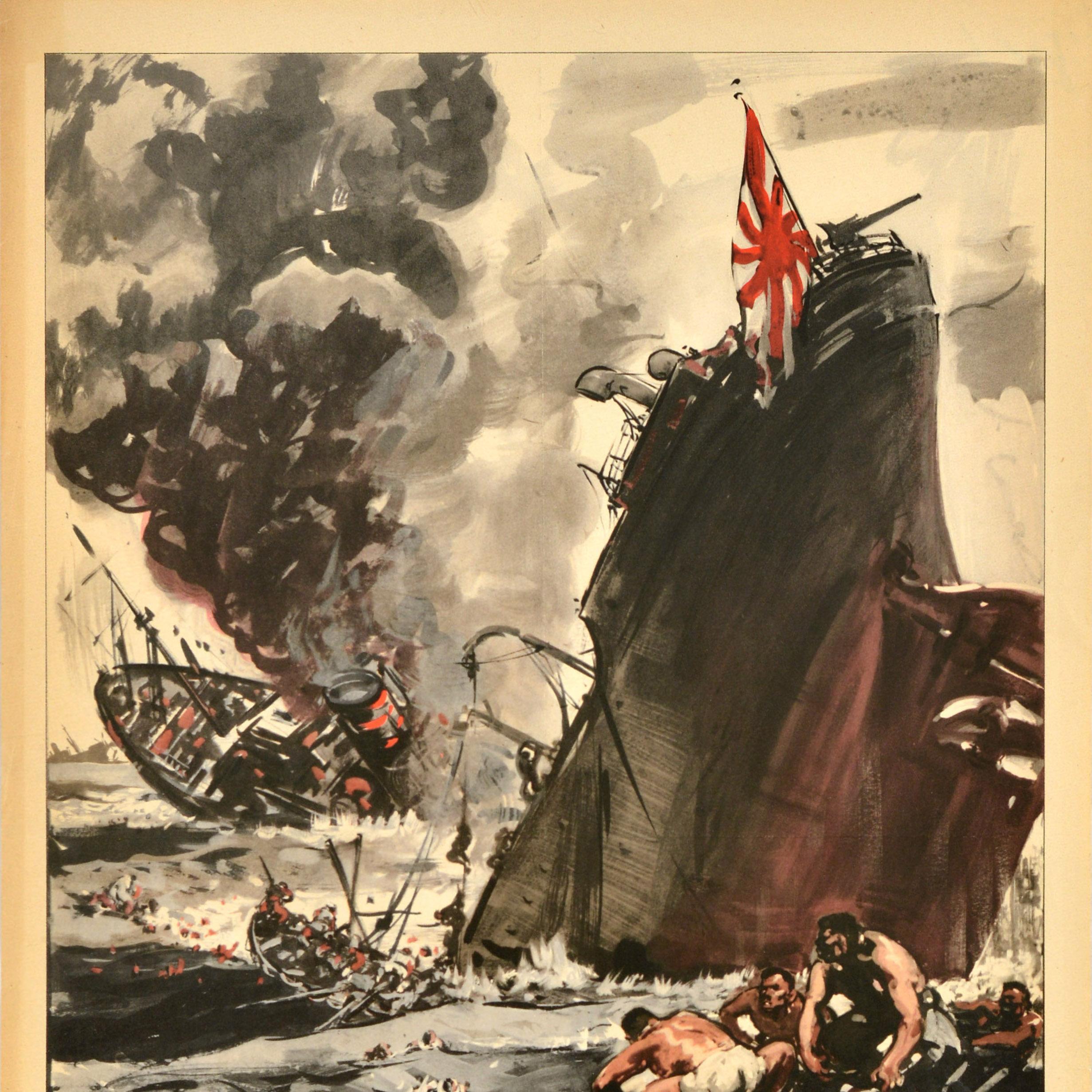 Britannico Poster propagandistico originale della seconda guerra mondiale Smash Japanese Aggression Malacca Strait in vendita